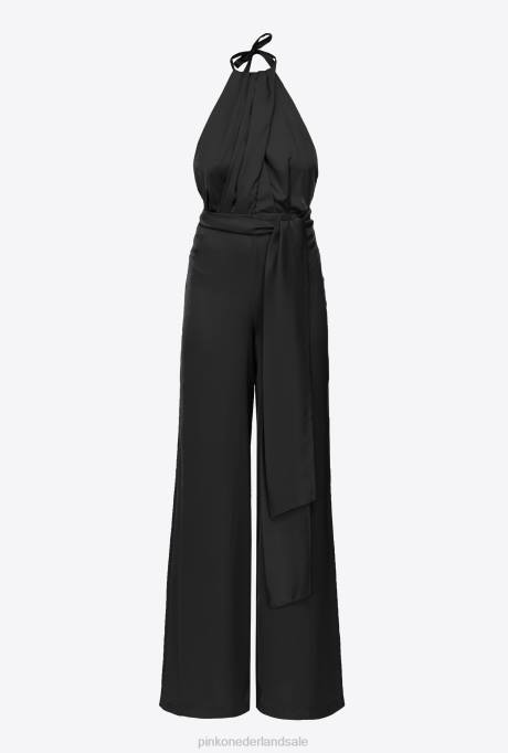 jumpsuits en tuinbroeken | L4888 lichte jumpsuit met sjerp Pinko limousine zwart