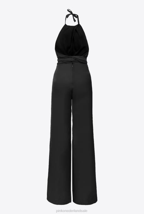 jumpsuits en tuinbroeken | L4888 lichte jumpsuit met sjerp Pinko limousine zwart