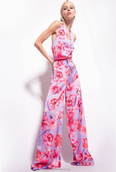 jumpsuits en tuinbroeken | L48897 Jumpsuit met bloemenprint Pinko lila/lichtroze/fuchsia