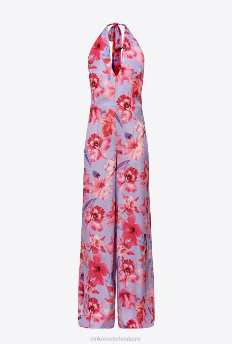jumpsuits en tuinbroeken | L48897 Jumpsuit met bloemenprint Pinko lila/lichtroze/fuchsia