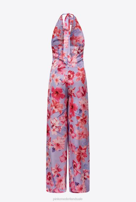 jumpsuits en tuinbroeken | L48897 Jumpsuit met bloemenprint Pinko lila/lichtroze/fuchsia