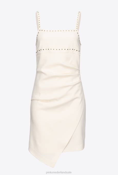 korte jurkjes | L488109 mini jurkje met studs Pinko roze rook wit