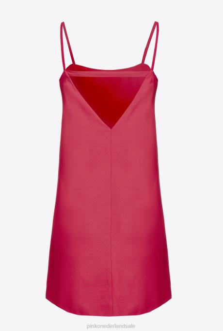 korte jurkjes | L488134 mini-jurk met rechthoekige pailletten Pinko frambozen rood