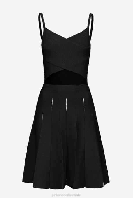 korte jurkjes | L488147 gebreide mini-jurk Pinko limousine zwart