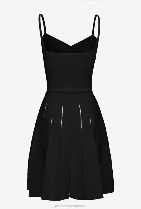 korte jurkjes | L488147 gebreide mini-jurk Pinko limousine zwart