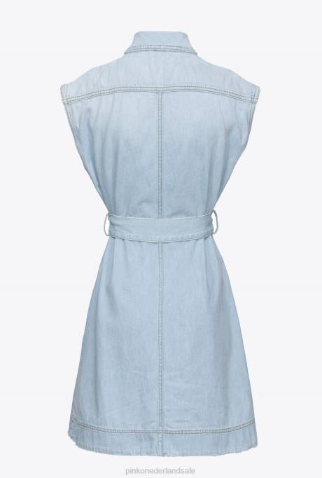 korte jurkjes | L488150 vintage lichte denim mini-jurk Pinko middellange bleekwas