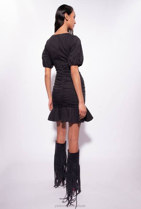 korte jurkjes | L48815 korte popeline jurk Pinko limousine zwart