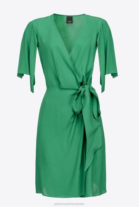 korte jurkjes | L488161 Marokkaanse crêpe wikkeljurk Pinko amazone