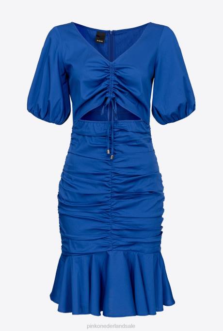 korte jurkjes | L48816 korte popeline jurk Pinko blauw