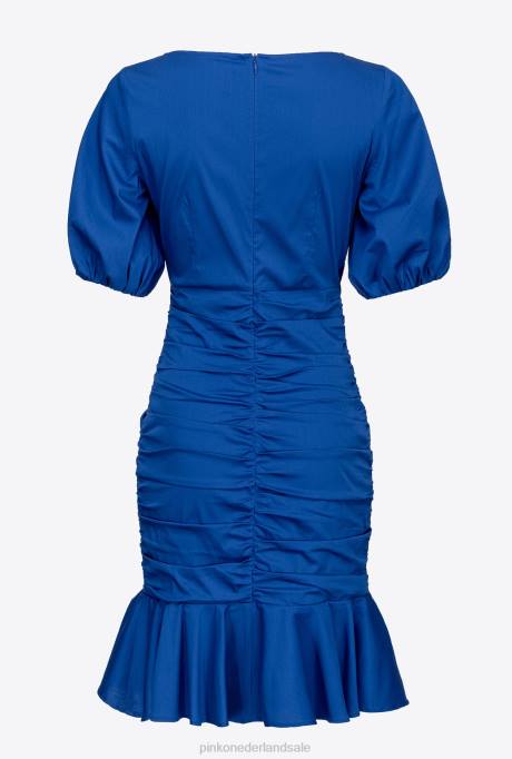 korte jurkjes | L48816 korte popeline jurk Pinko blauw