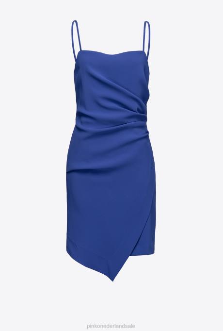 korte jurkjes | L488177 mini-jurk met drapering Pinko spook blauw