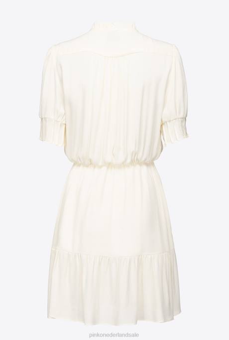 korte jurkjes | L48818 mini marocain hemdjurk Pinko merengue wit