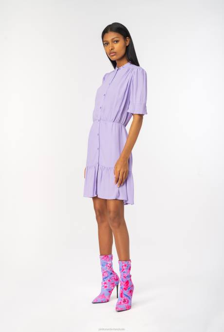 korte jurkjes | L48819 mini marocain hemdjurk Pinko paarse tulp