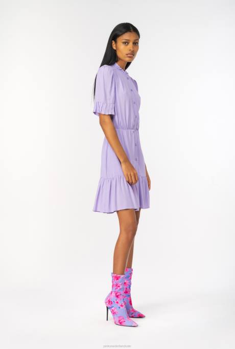 korte jurkjes | L48819 mini marocain hemdjurk Pinko paarse tulp