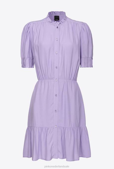 korte jurkjes | L48819 mini marocain hemdjurk Pinko paarse tulp