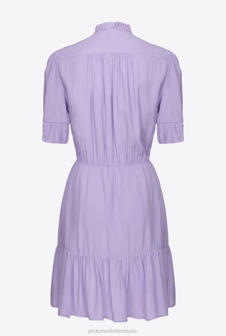 korte jurkjes | L48819 mini marocain hemdjurk Pinko paarse tulp
