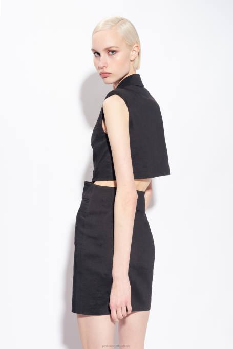 korte jurkjes | L48820 linnen blazerjurk Pinko limousine zwart