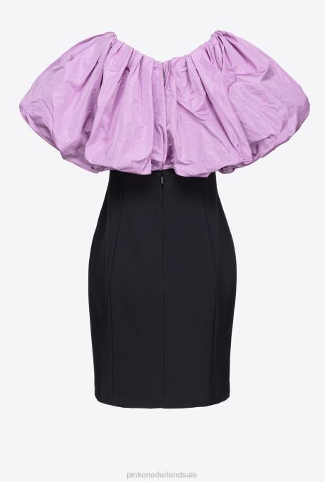 korte jurkjes | L488210 mini-jurk van tafzijde van galleria Pinko zwart/lila