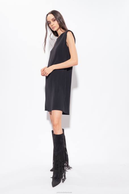 korte jurkjes | L48861 kokerjurk met riem Pinko limousine zwart