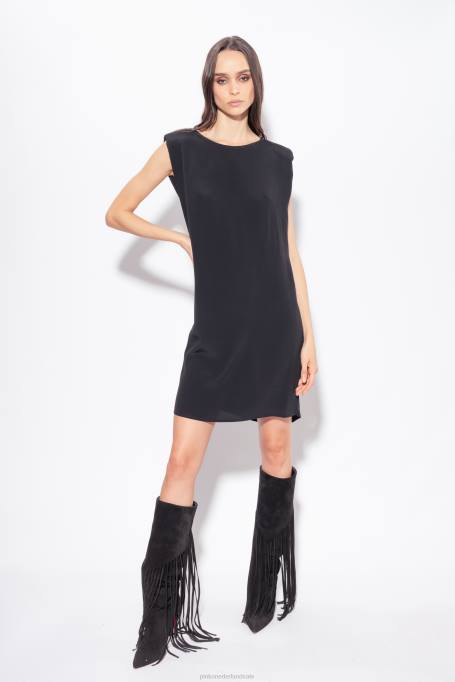 korte jurkjes | L48861 kokerjurk met riem Pinko limousine zwart