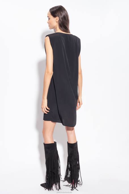 korte jurkjes | L48861 kokerjurk met riem Pinko limousine zwart