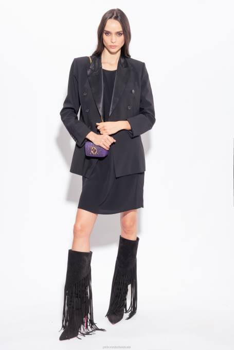 korte jurkjes | L48861 kokerjurk met riem Pinko limousine zwart