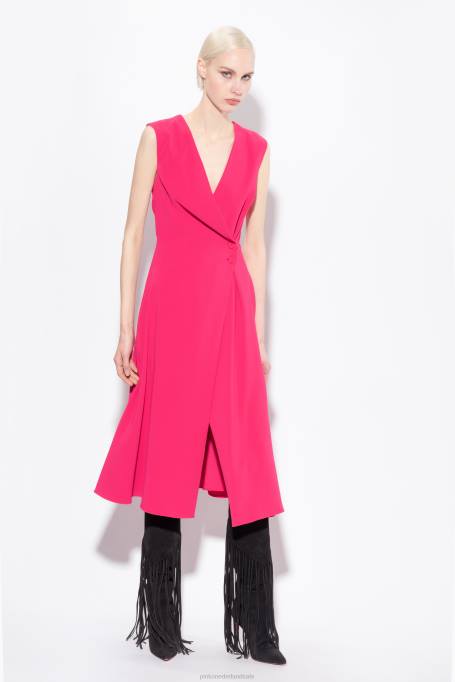 korte jurkjes | L48868 midi-jurk van stretchcrêpe Pinko frambozen rood