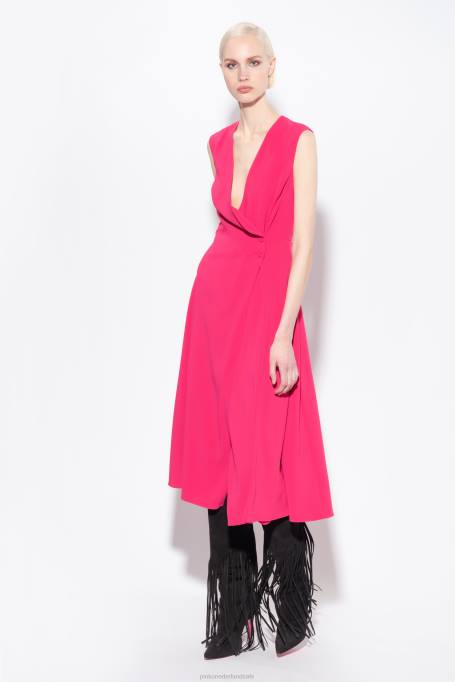 korte jurkjes | L48868 midi-jurk van stretchcrêpe Pinko frambozen rood