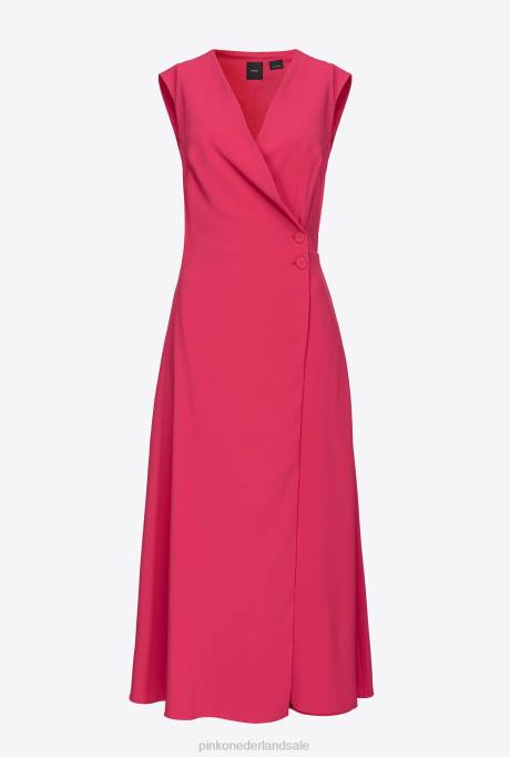 korte jurkjes | L48868 midi-jurk van stretchcrêpe Pinko frambozen rood