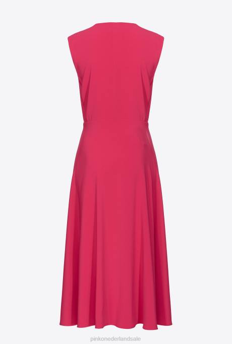 korte jurkjes | L48868 midi-jurk van stretchcrêpe Pinko frambozen rood
