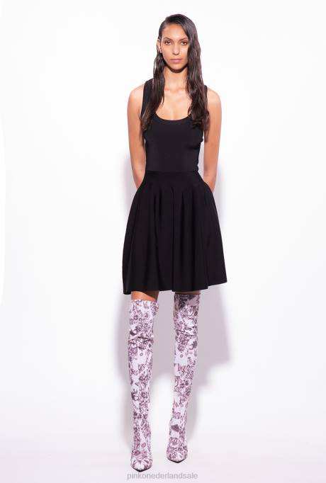 korte jurkjes | L48873 mini-jurk met gekruist detail aan de achterkant Pinko limousine zwart