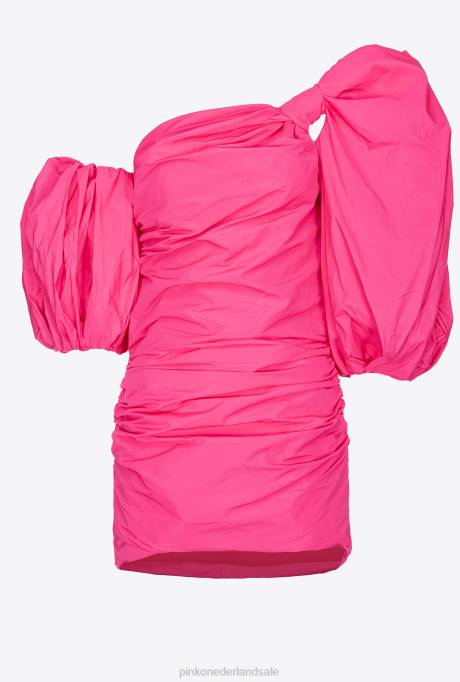 korte jurkjes | L48891 mini-jurk met ballonmouwen Pinko fuchsia paars