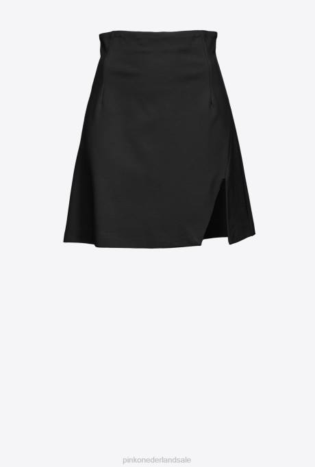 korte jurkjes | L488924 minirok met split Pinko limousine zwart