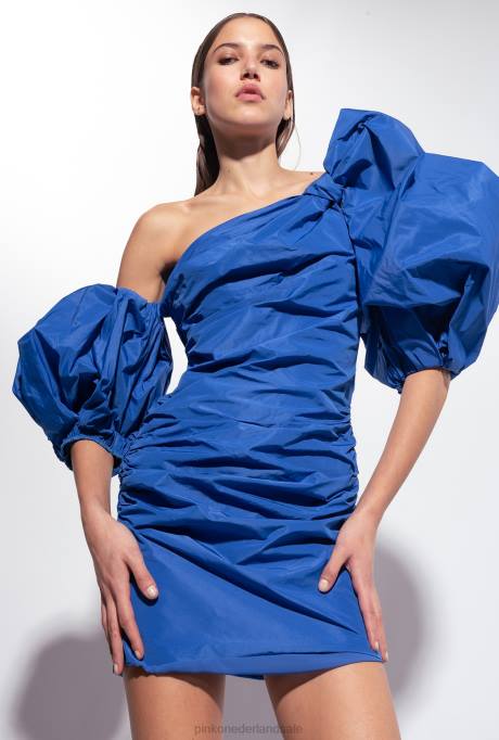 korte jurkjes | L48892 mini-jurk met ballonmouwen Pinko blauw