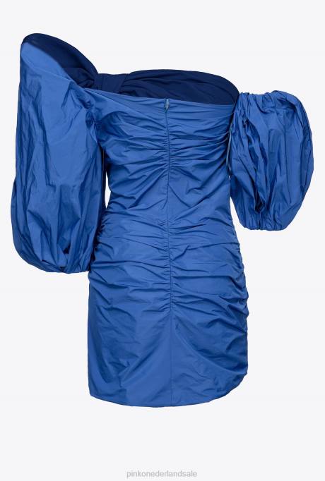 korte jurkjes | L48892 mini-jurk met ballonmouwen Pinko blauw