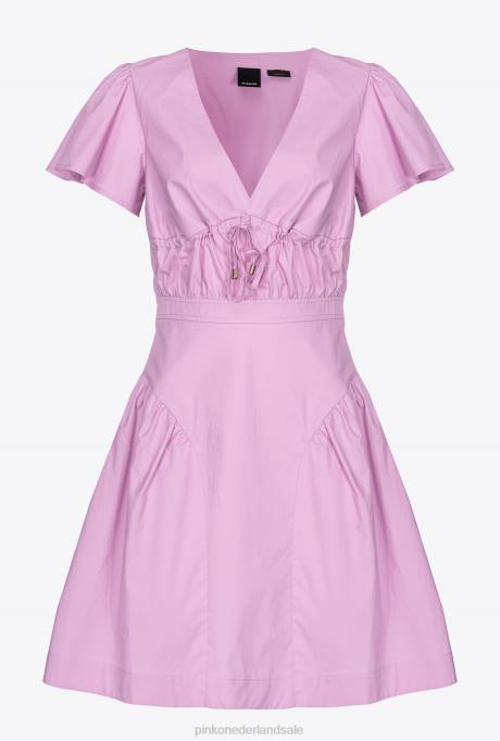 korte jurkjes | L48893 popeline mini-jurk Pinko dk saffraan