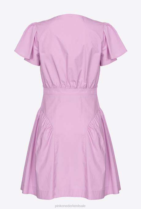 korte jurkjes | L48893 popeline mini-jurk Pinko dk saffraan