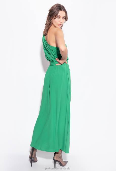 lange jurken | L48810 Marokkaanse crêpe jurk met één schouder Pinko amazone