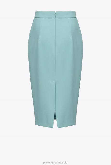 halflange rokken | L488799 halflange rok met split Pinko nijl blauw