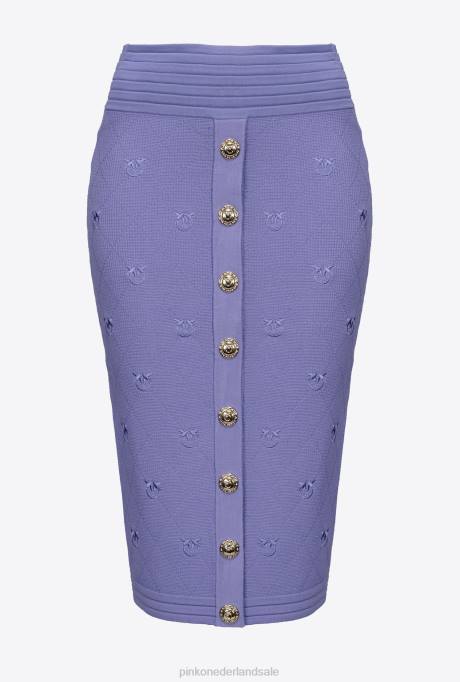 halflange rokken | L488828 jacquard tortelduifjes rok Pinko veelkleurig - zwart/wit