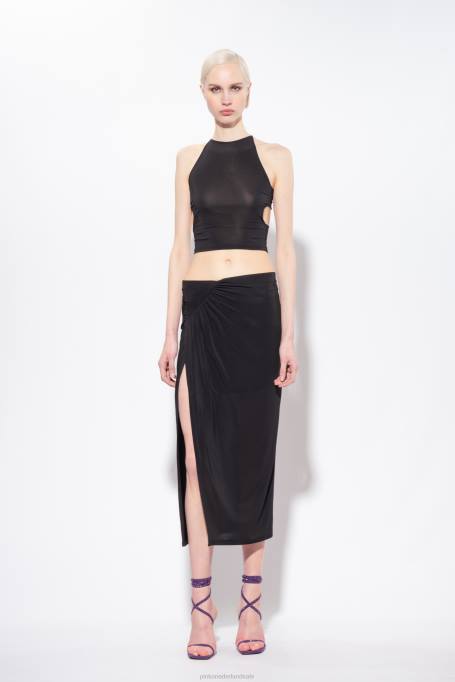 halflange rokken | L488902 vloeiende jersey midi-rok Pinko limousine zwart