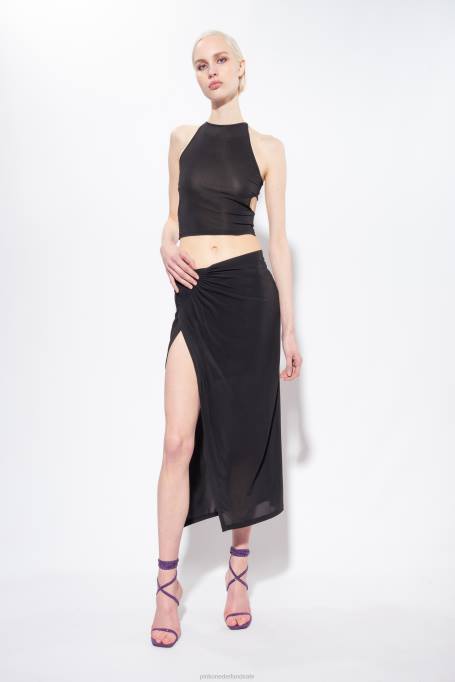 halflange rokken | L488902 vloeiende jersey midi-rok Pinko limousine zwart