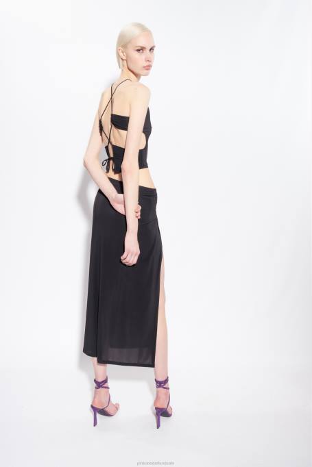 halflange rokken | L488902 vloeiende jersey midi-rok Pinko limousine zwart