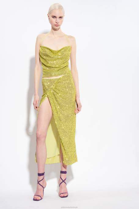 halflange rokken | L488903 midi-rok met pailletten Pinko groen - solfatara