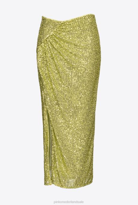 halflange rokken | L488903 midi-rok met pailletten Pinko groen - solfatara