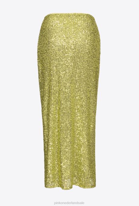 halflange rokken | L488903 midi-rok met pailletten Pinko groen - solfatara