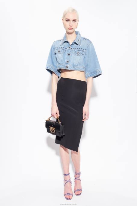 halflange rokken | L488906 kuitlange rok met split Pinko limousine zwart