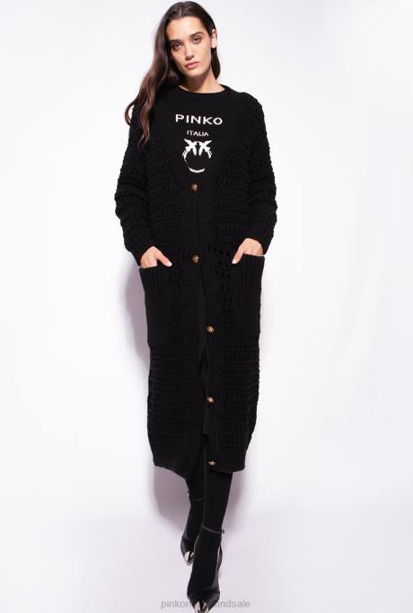 halflange rokken | L488921 halflange rok met split Pinko limousine zwart