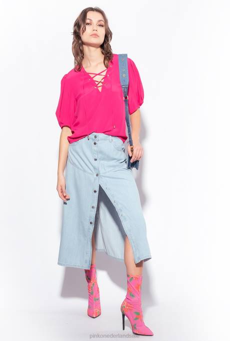 lange rokken | L488913 vloeiende denim maxi-rok Pinko lichte wassing