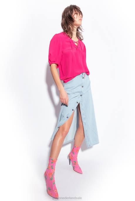 lange rokken | L488913 vloeiende denim maxi-rok Pinko lichte wassing